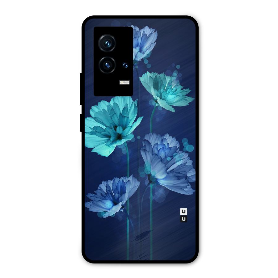 Water Flowers Metal Back Case for iQOO 9 5G