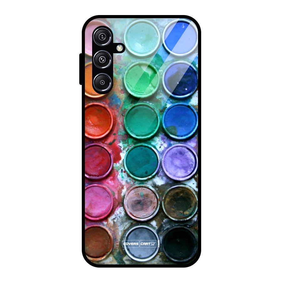 Water Paint Box Glass Back Case for Galaxy M34 5G