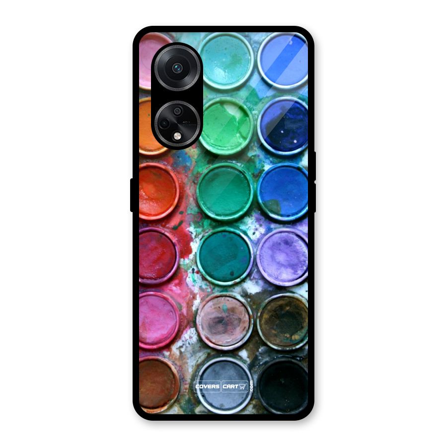 Water Paint Box Glass Back Case for Oppo F23