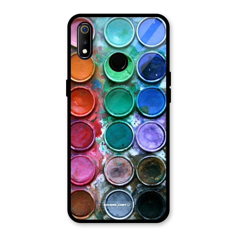 Water Paint Box Glass Back Case for Realme 3i