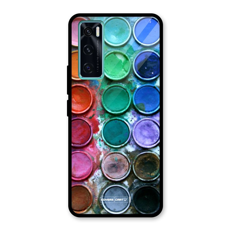 Water Paint Box Glass Back Case for Vivo V20 SE