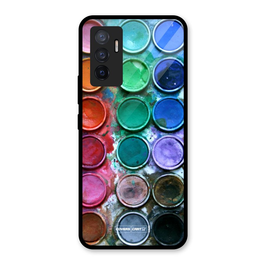 Water Paint Box Glass Back Case for Vivo V23e