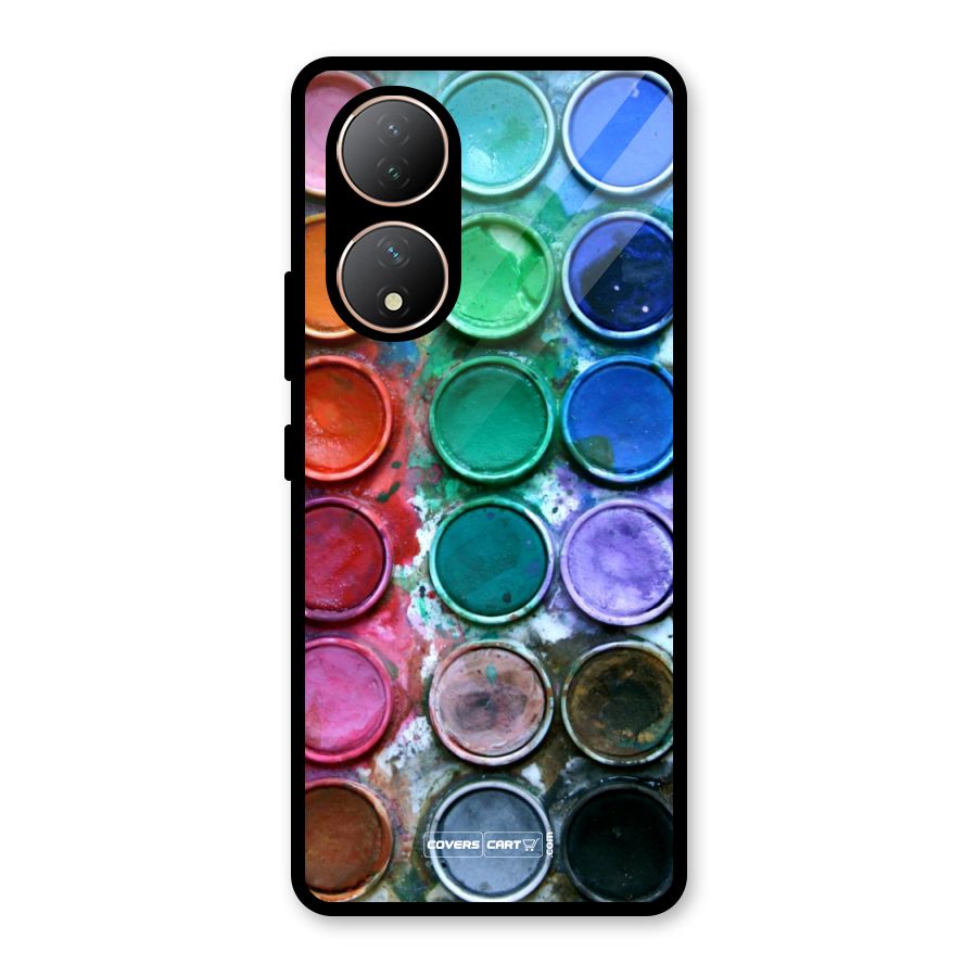 Water Paint Box Glass Back Case for Vivo Y100