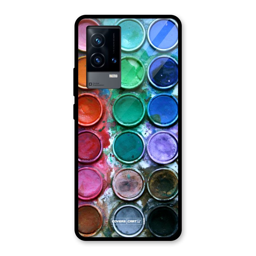 Water Paint Box Glass Back Case for iQOO 9 5G