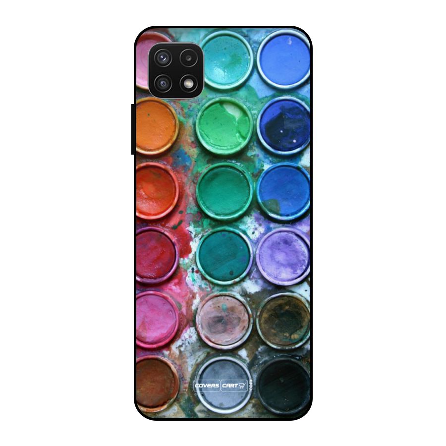 Water Paint Box Metal Back Case for Galaxy A22 5G