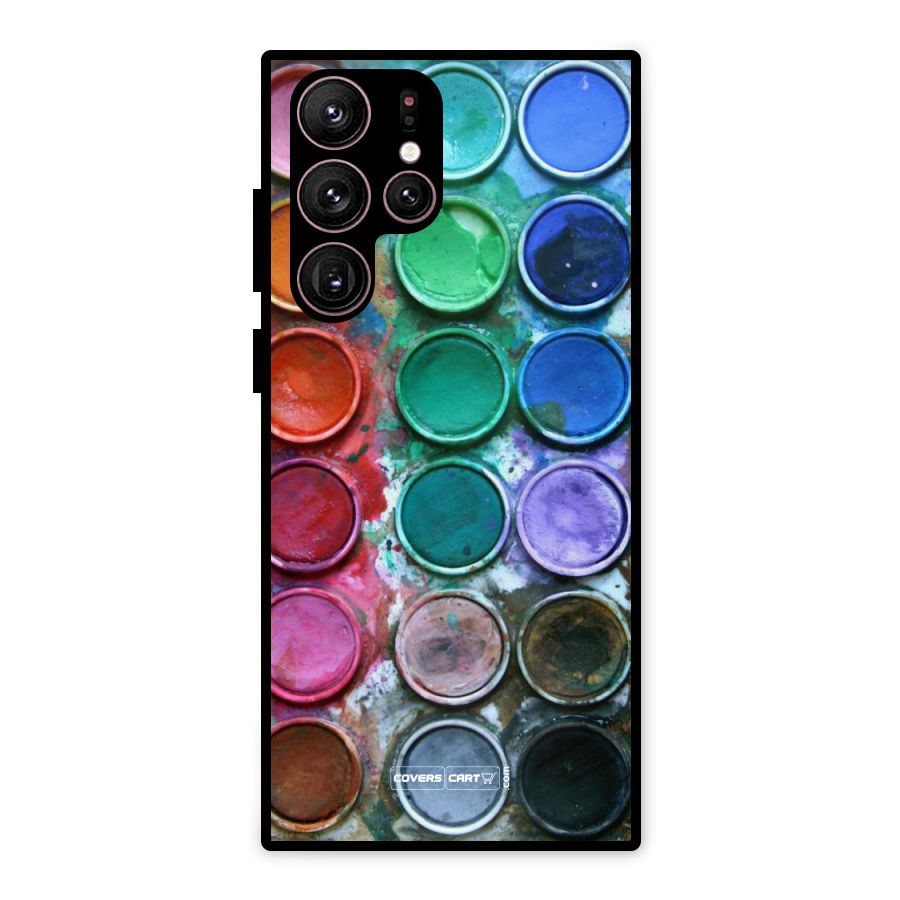 Water Paint Box Metal Back Case for Galaxy S22 Ultra 5G