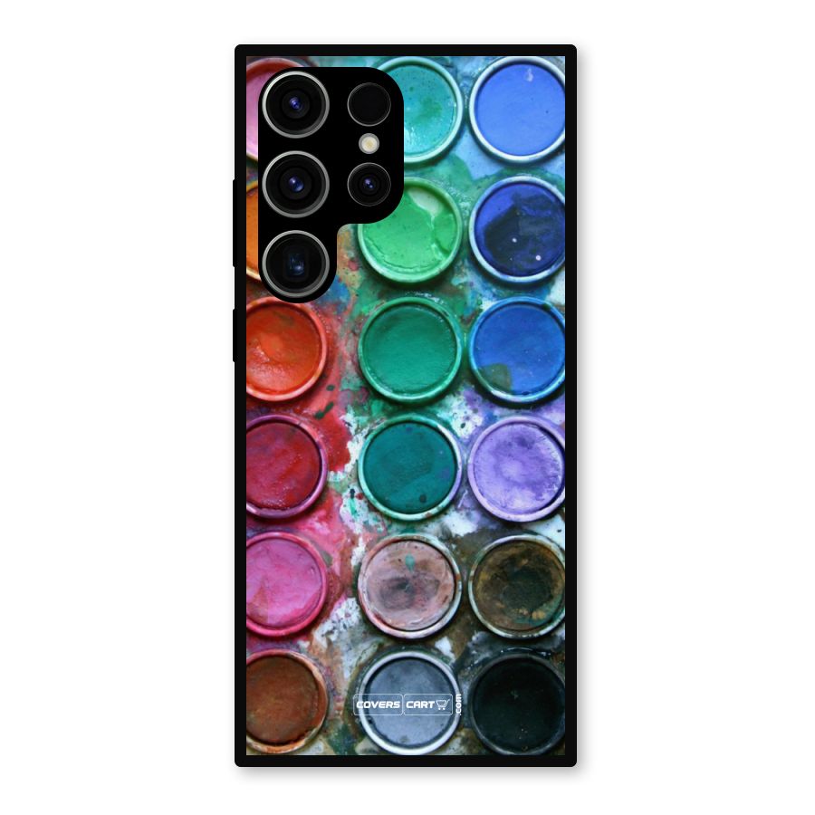 Water Paint Box Metal Back Case for Galaxy S23 Ultra