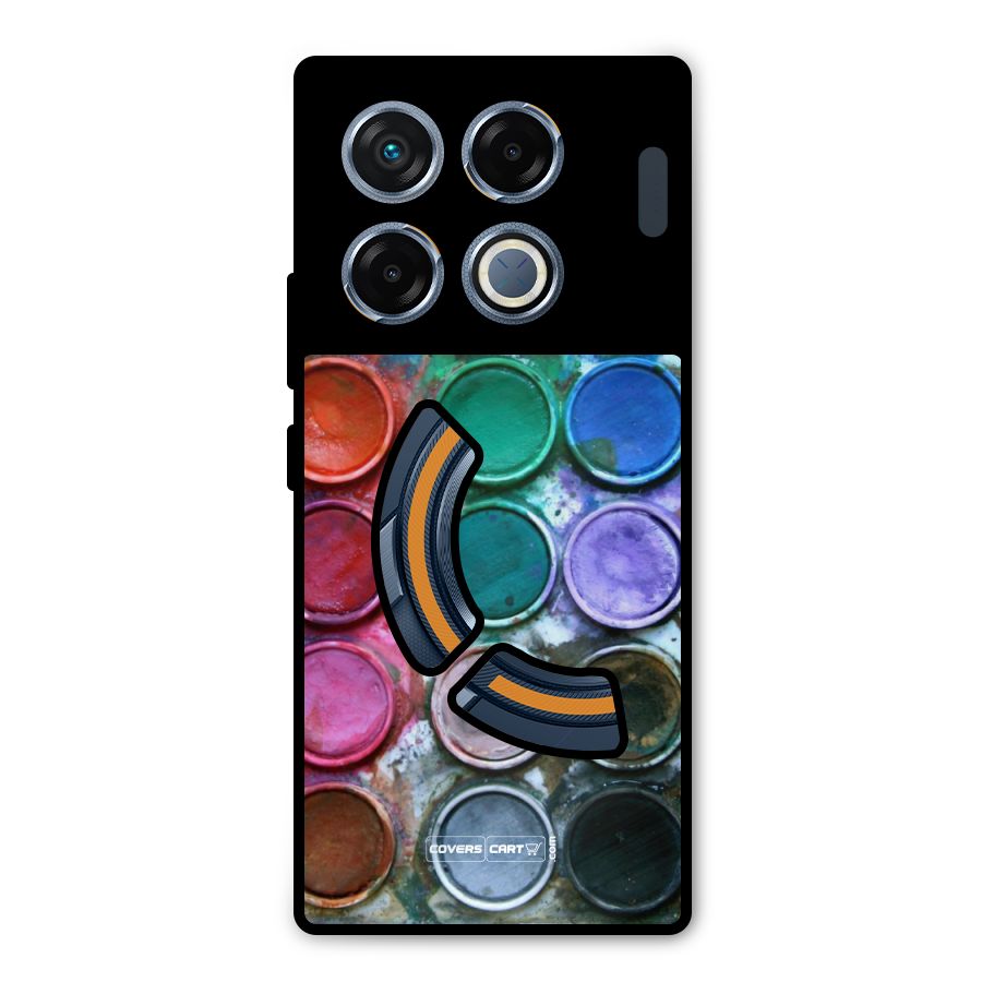Water Paint Box Metal Back Case for Infinix GT 20 Pro
