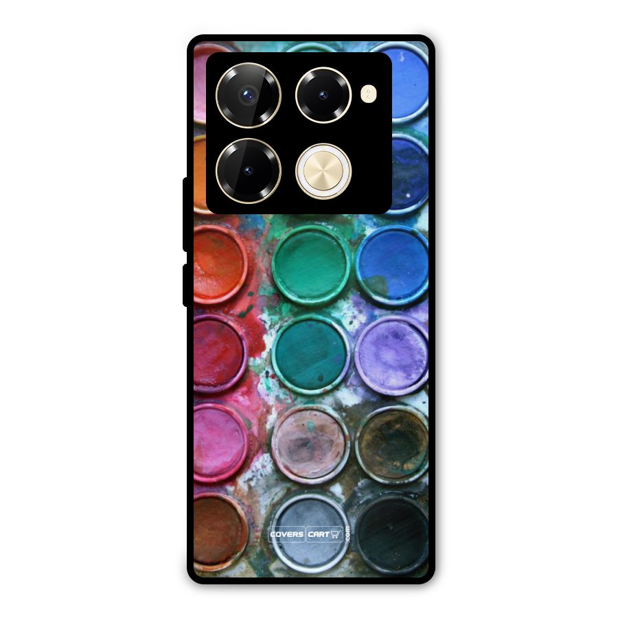 Water Paint Box Metal Back Case for Infinix Note 40 Pro Plus