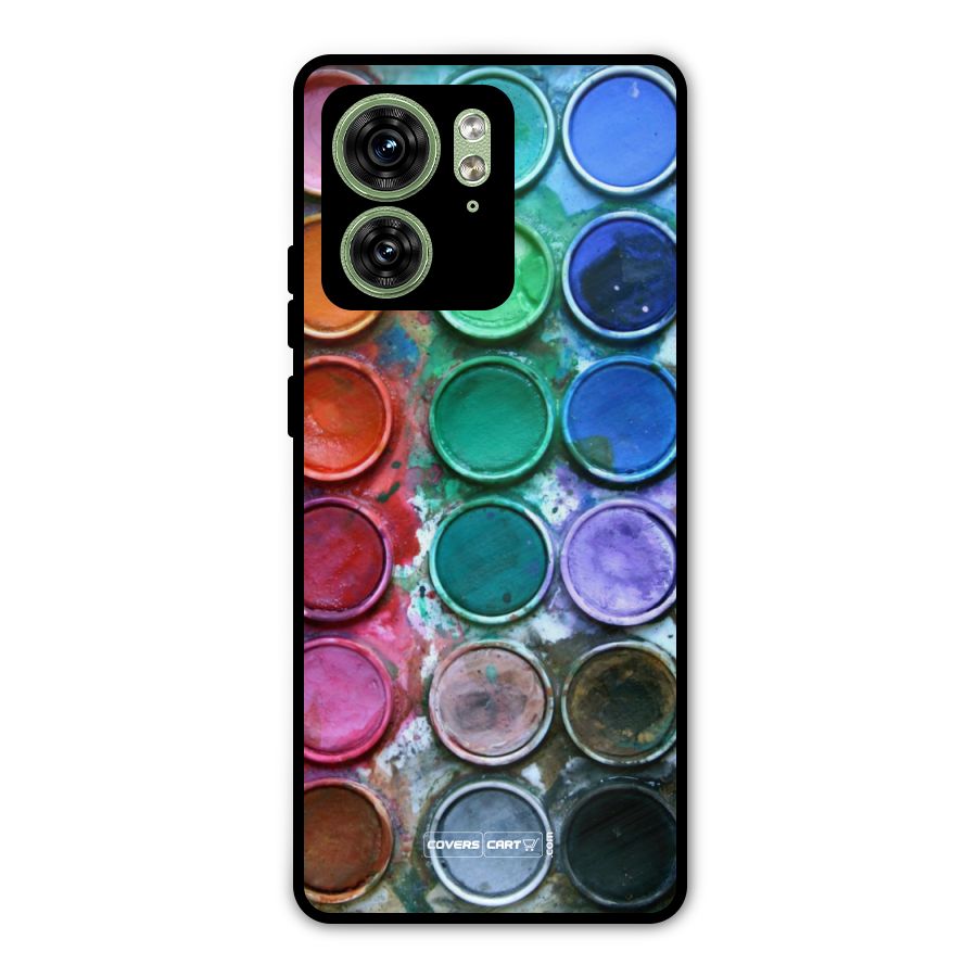 Water Paint Box Metal Back Case for Motorola Edge 40 5G