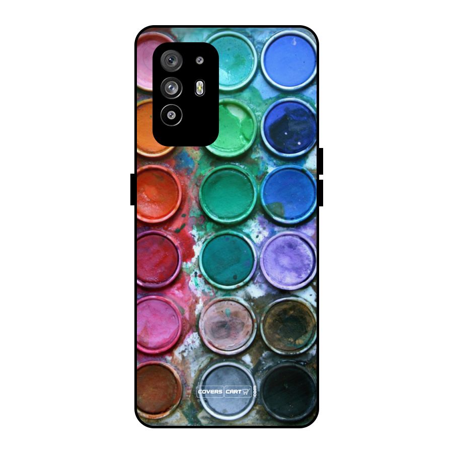 Water Paint Box Metal Back Case for Oppo F19 Pro Plus 5G