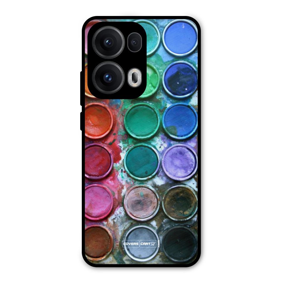 Water Paint Box Metal Back Case for Oppo Reno13 Pro