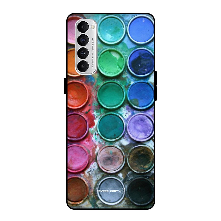 Water Paint Box Metal Back Case for Oppo Reno4 Pro