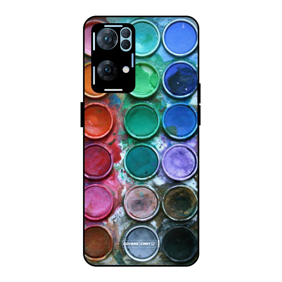 Water Paint Box Metal Back Case for Oppo Reno7 Pro 5G