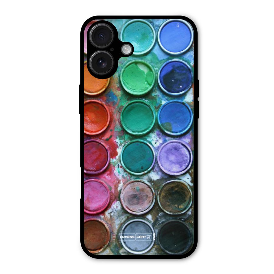 Water Paint Box Metal Back Case for iPhone 16 Plus