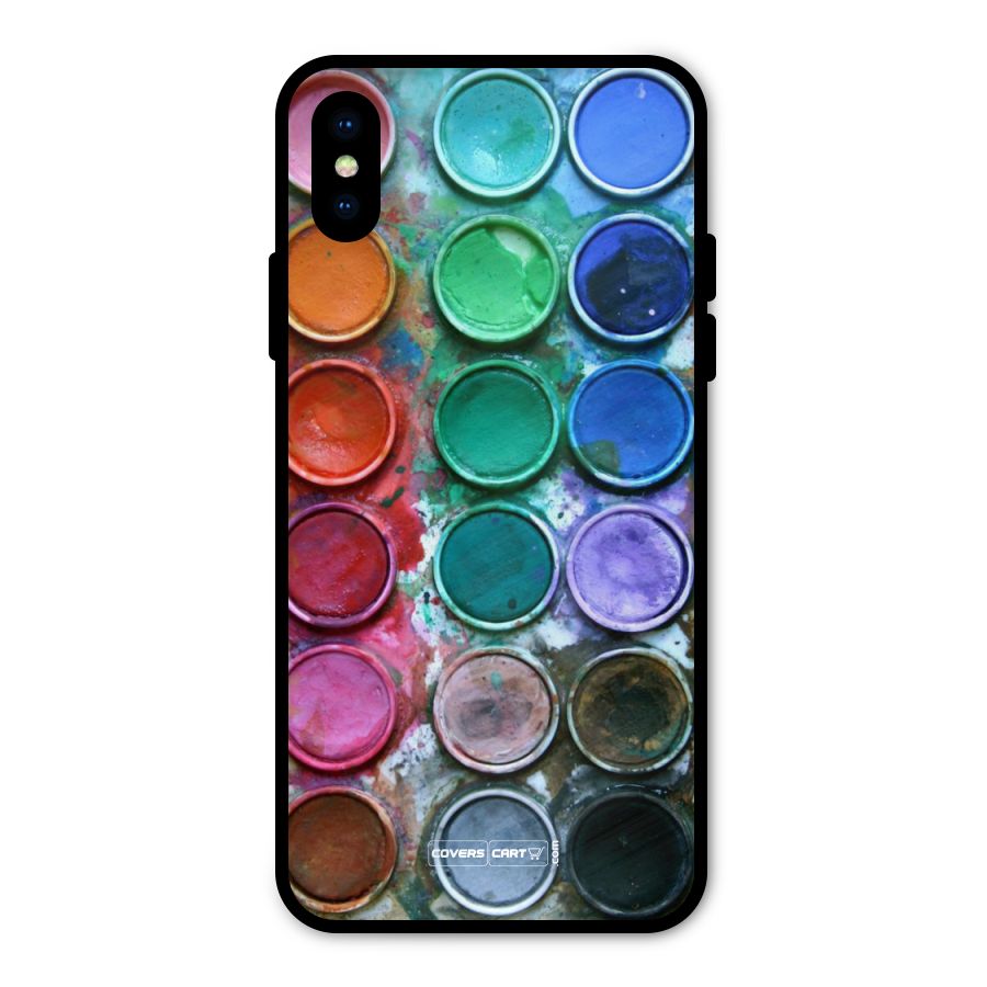 Water Paint Box Metal Back Case for iPhone X
