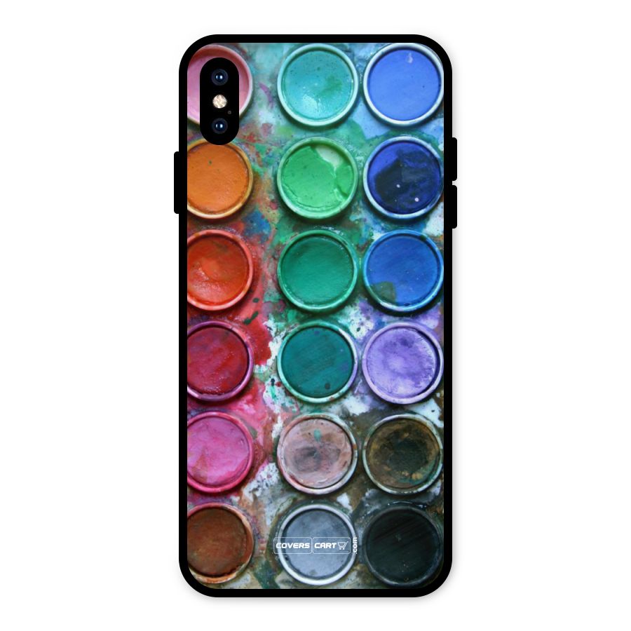 Water Paint Box Metal Back Case for iPhone XS Max