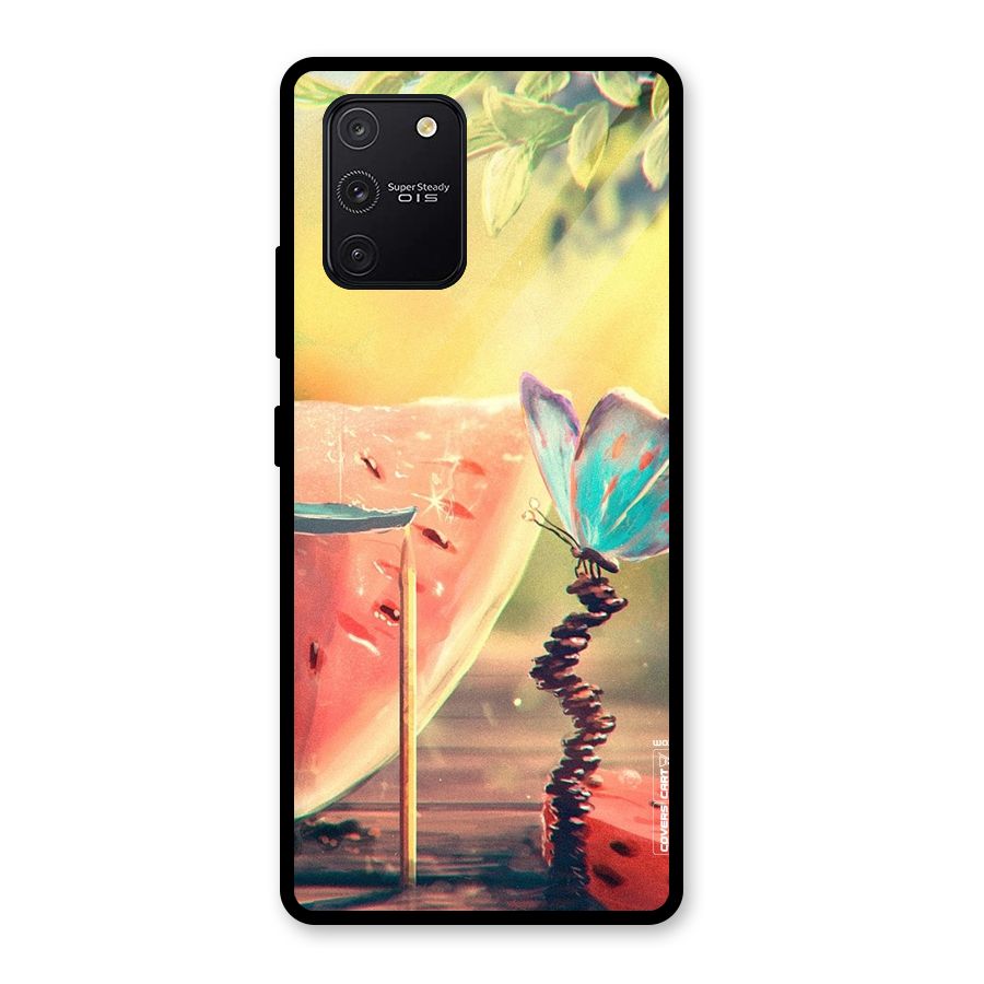 Watermelon Butterfly Glass Back Case for Galaxy S10 Lite