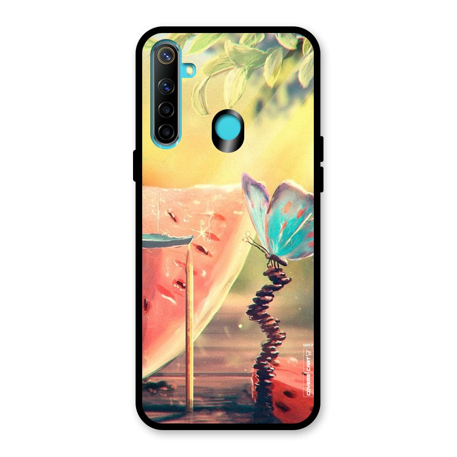 Watermelon Butterfly Glass Back Case for Realme Narzo 10