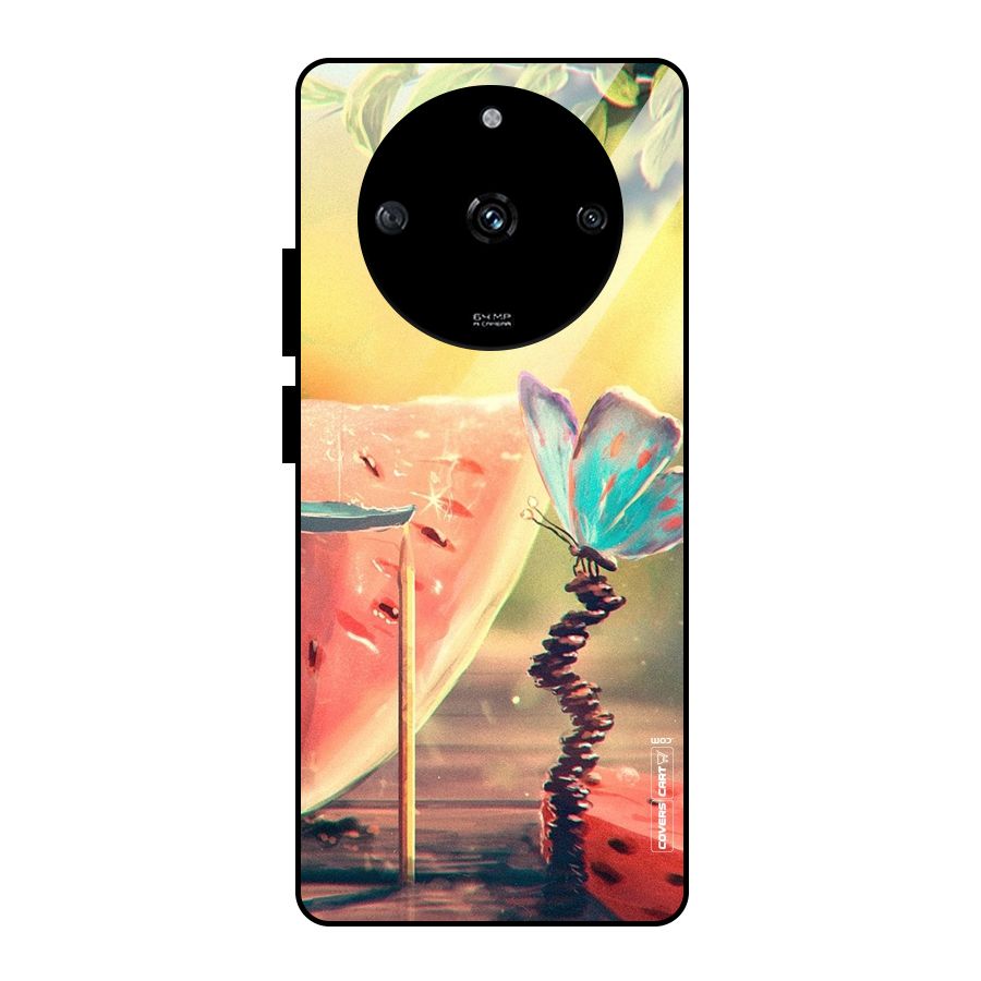 Watermelon Butterfly Glass Back Case for Realme Narzo 60 5G