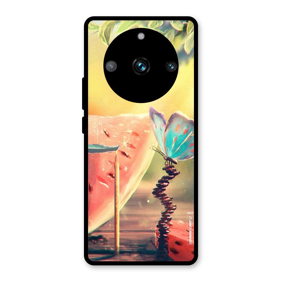 Watermelon Butterfly Glass Back Case for Realme Narzo 60 Pro