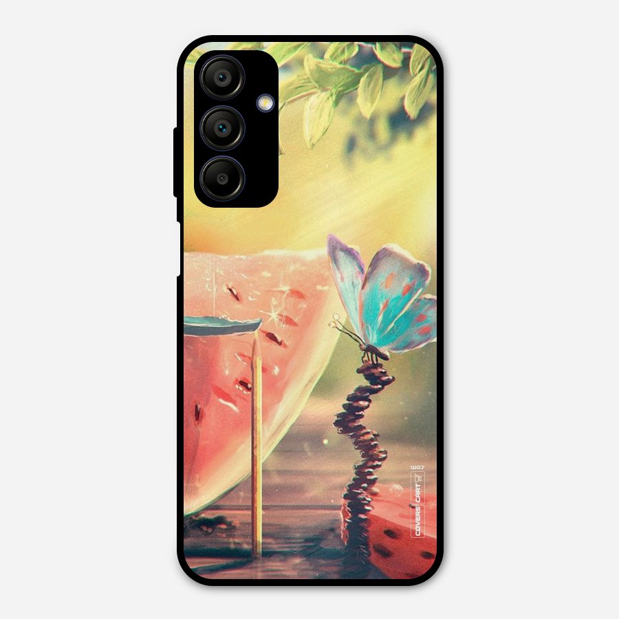 Watermelon Butterfly Metal Back Case for Galaxy A15 5G