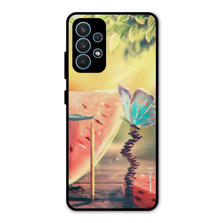 Watermelon Butterfly Metal Back Case for Galaxy A32
