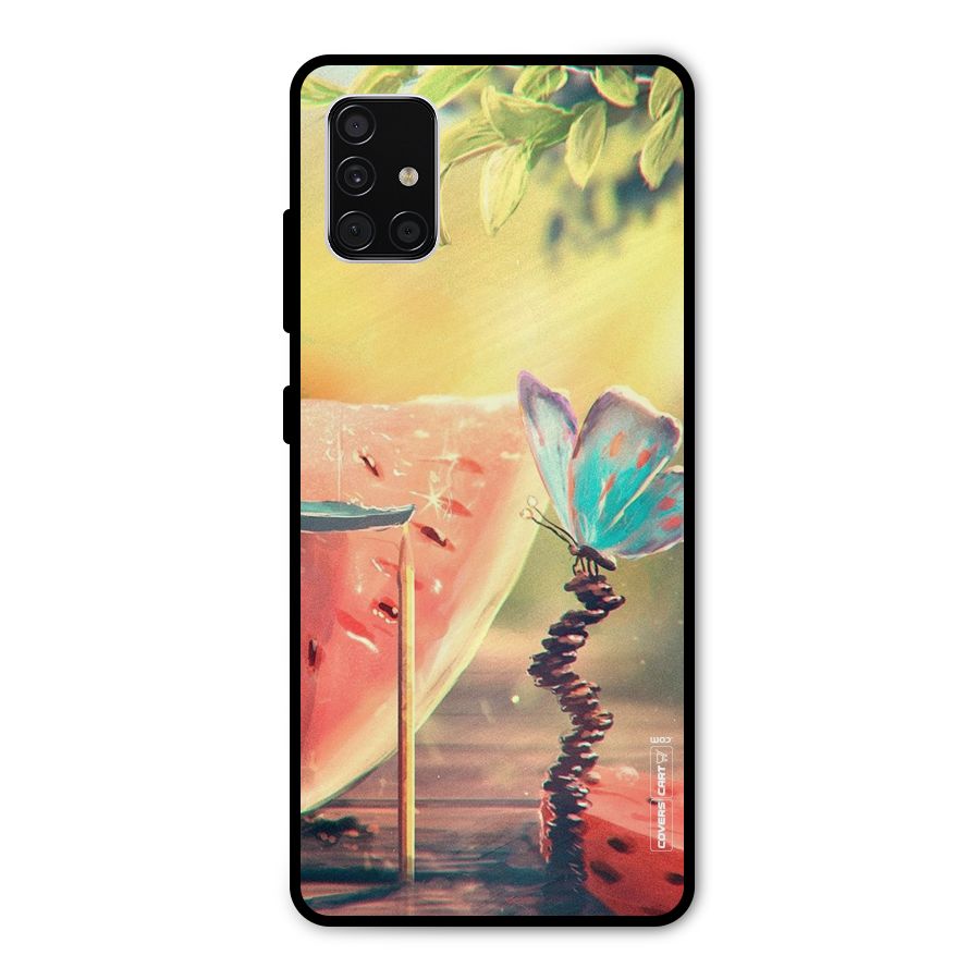 Watermelon Butterfly Metal Back Case for Galaxy A51