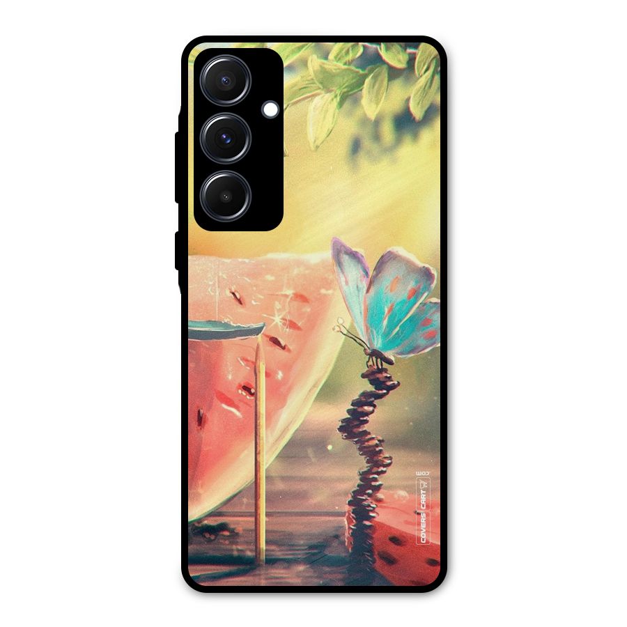Watermelon Butterfly Metal Back Case for Galaxy A55