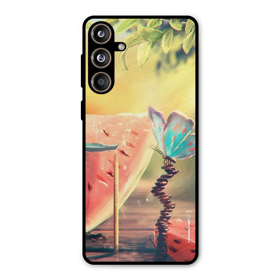 Watermelon Butterfly Metal Back Case for Galaxy F55