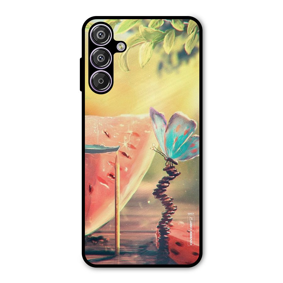 Watermelon Butterfly Metal Back Case for Galaxy M15