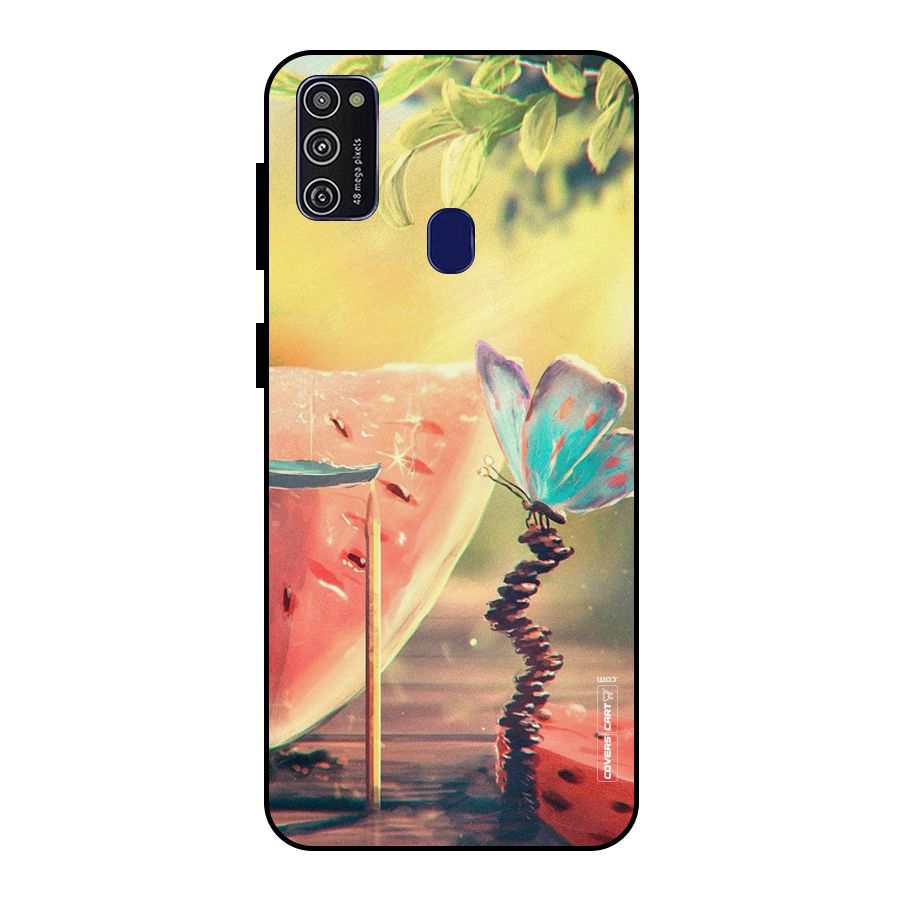 Watermelon Butterfly Metal Back Case for Galaxy M21