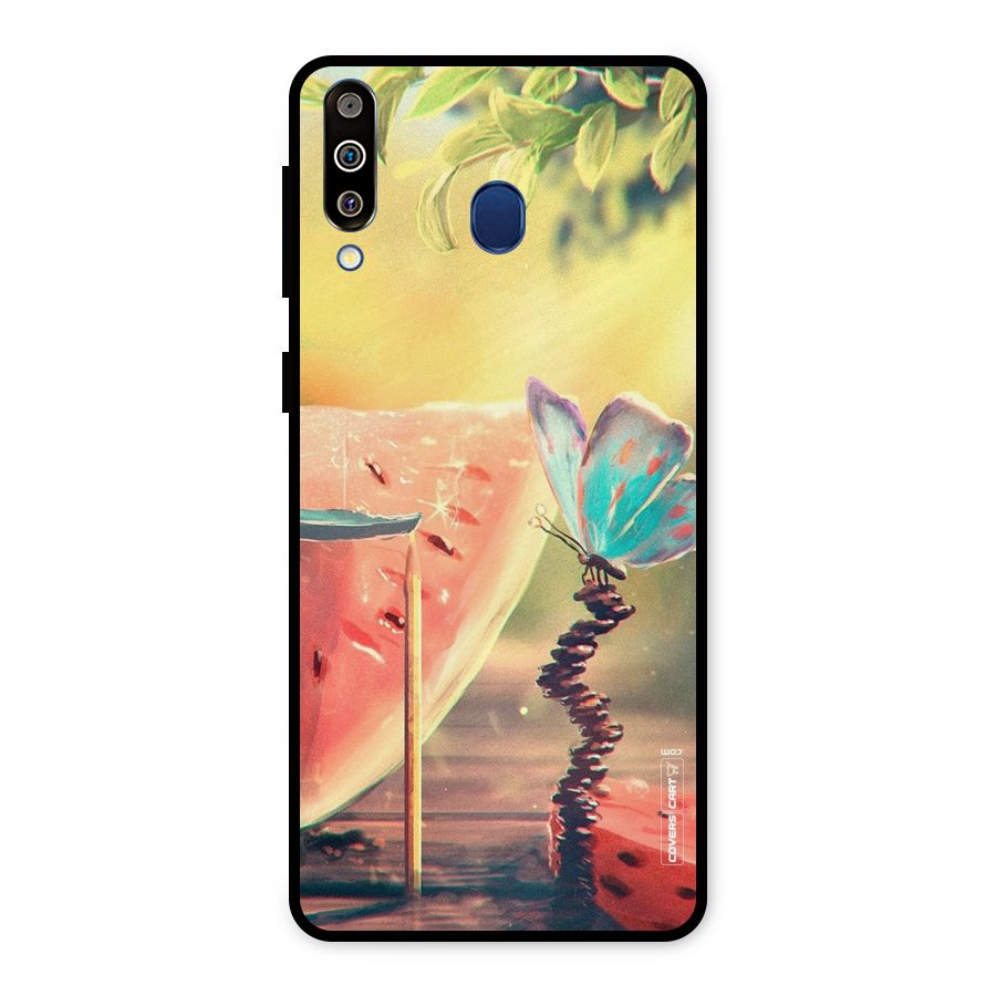 Watermelon Butterfly Metal Back Case for Galaxy M30