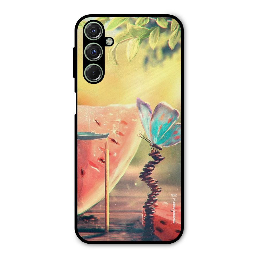 Watermelon Butterfly Metal Back Case for Galaxy M34
