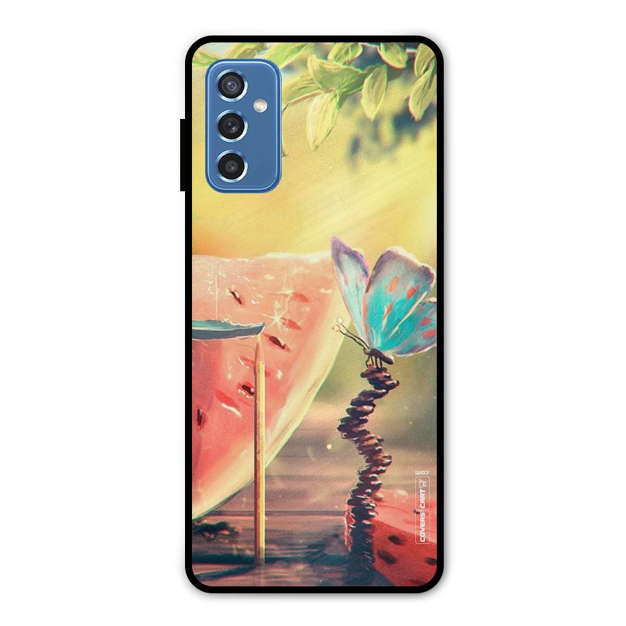 Watermelon Butterfly Metal Back Case for Galaxy M52 5G