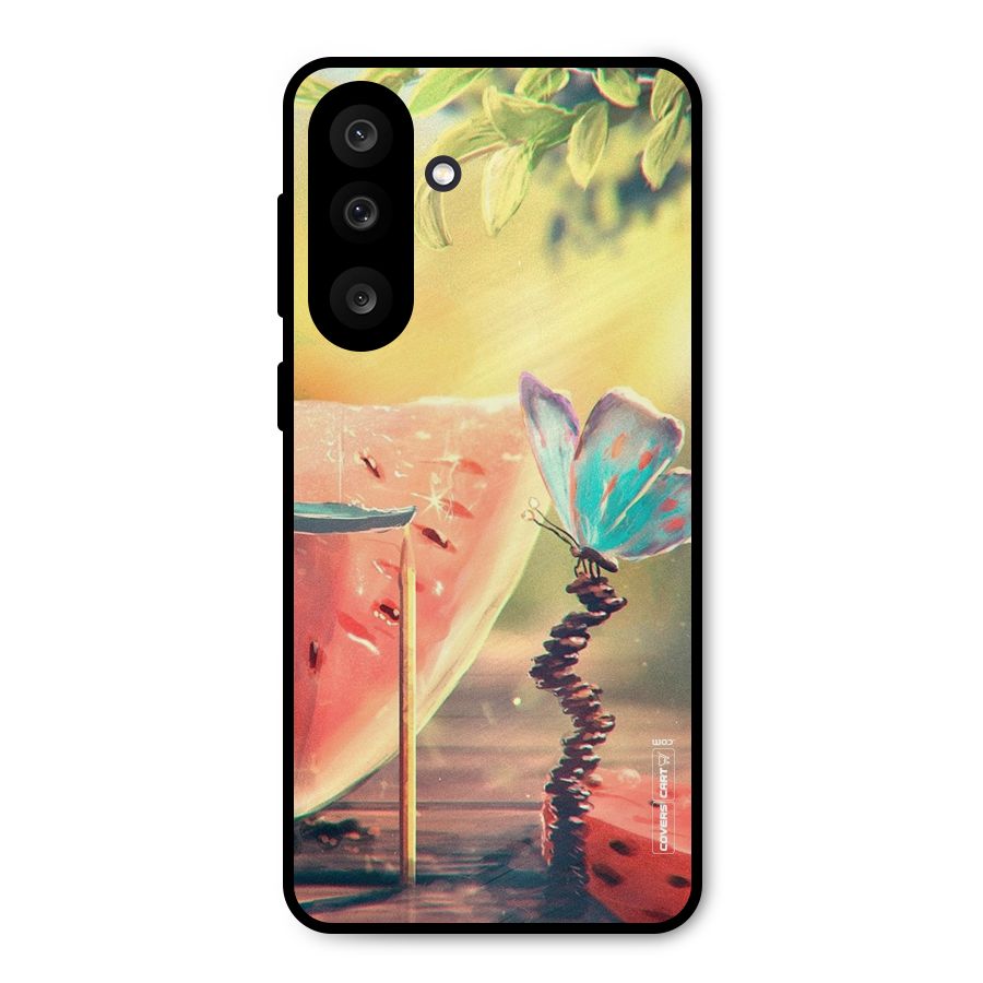 Watermelon Butterfly Metal Back Case for Galaxy M56