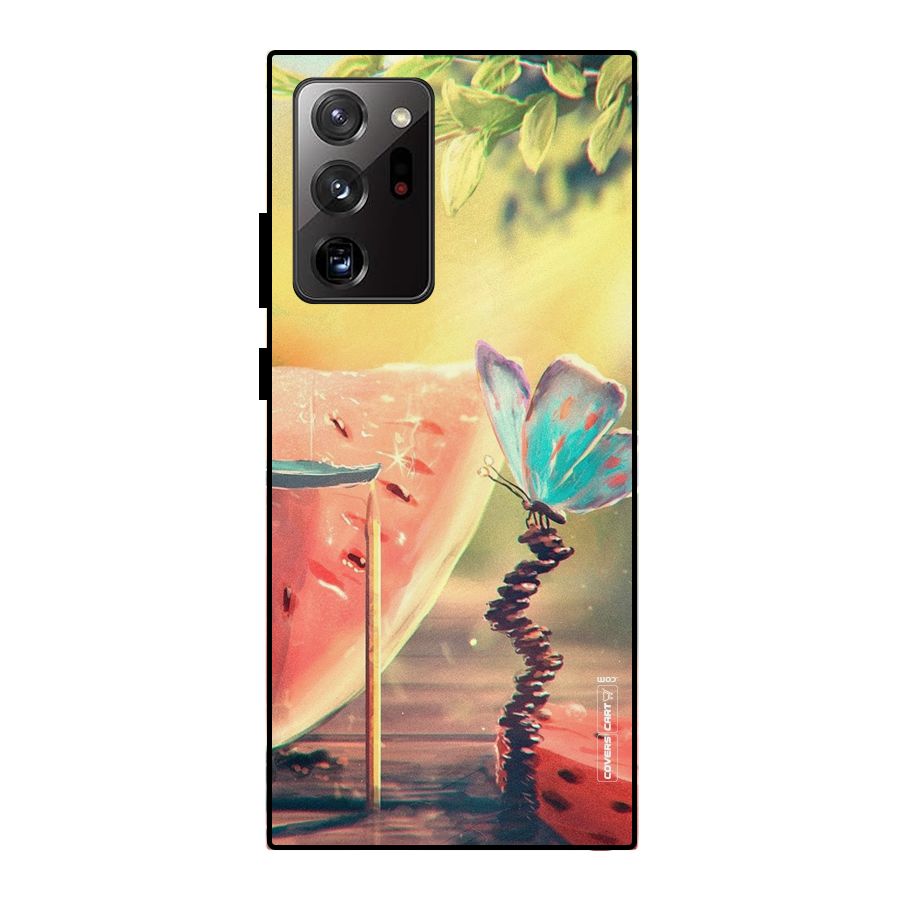 Watermelon Butterfly Metal Back Case for Galaxy Note 20 Ultra