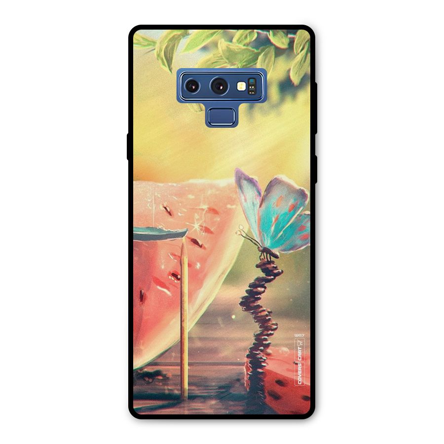 Watermelon Butterfly Metal Back Case for Galaxy Note 9
