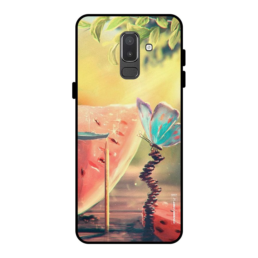 Watermelon Butterfly Metal Back Case for Galaxy On8 (2018)