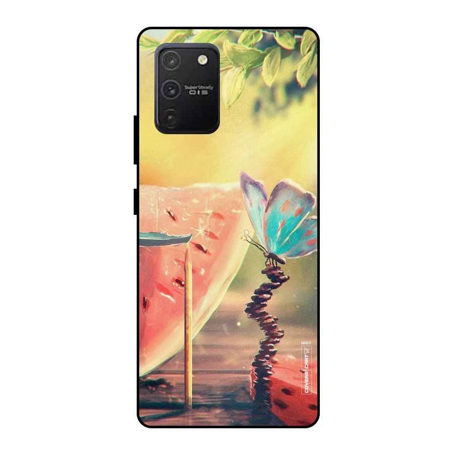 Watermelon Butterfly Metal Back Case for Galaxy S10 Lite