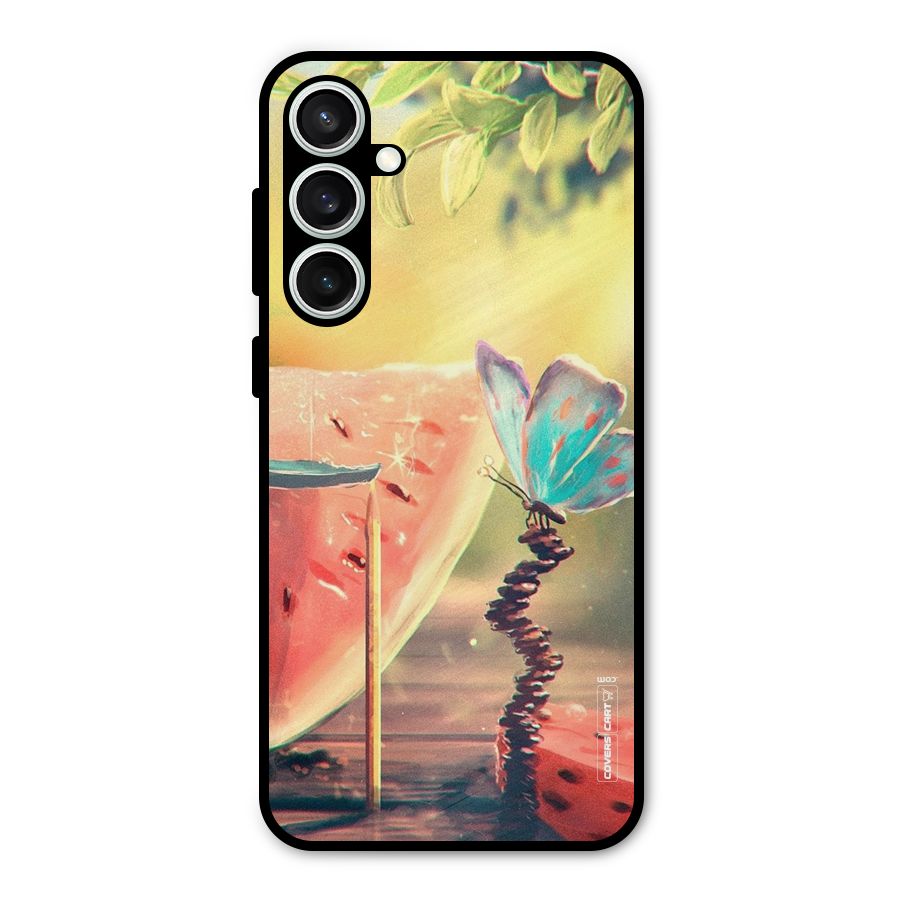 Watermelon Butterfly Metal Back Case for Galaxy S23 FE