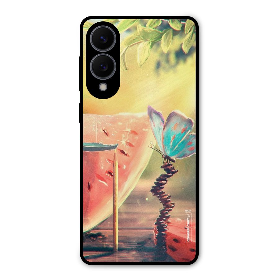Watermelon Butterfly Metal Back Case for Galaxy S25 Edge