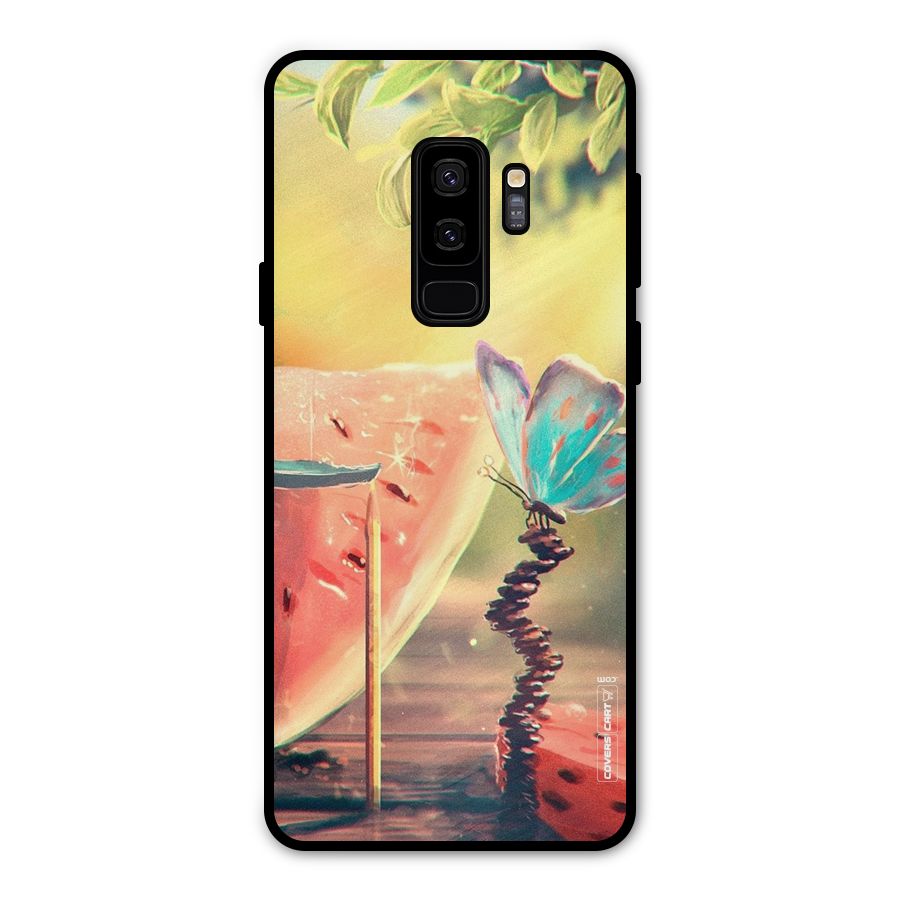 Watermelon Butterfly Metal Back Case for Galaxy S9 Plus