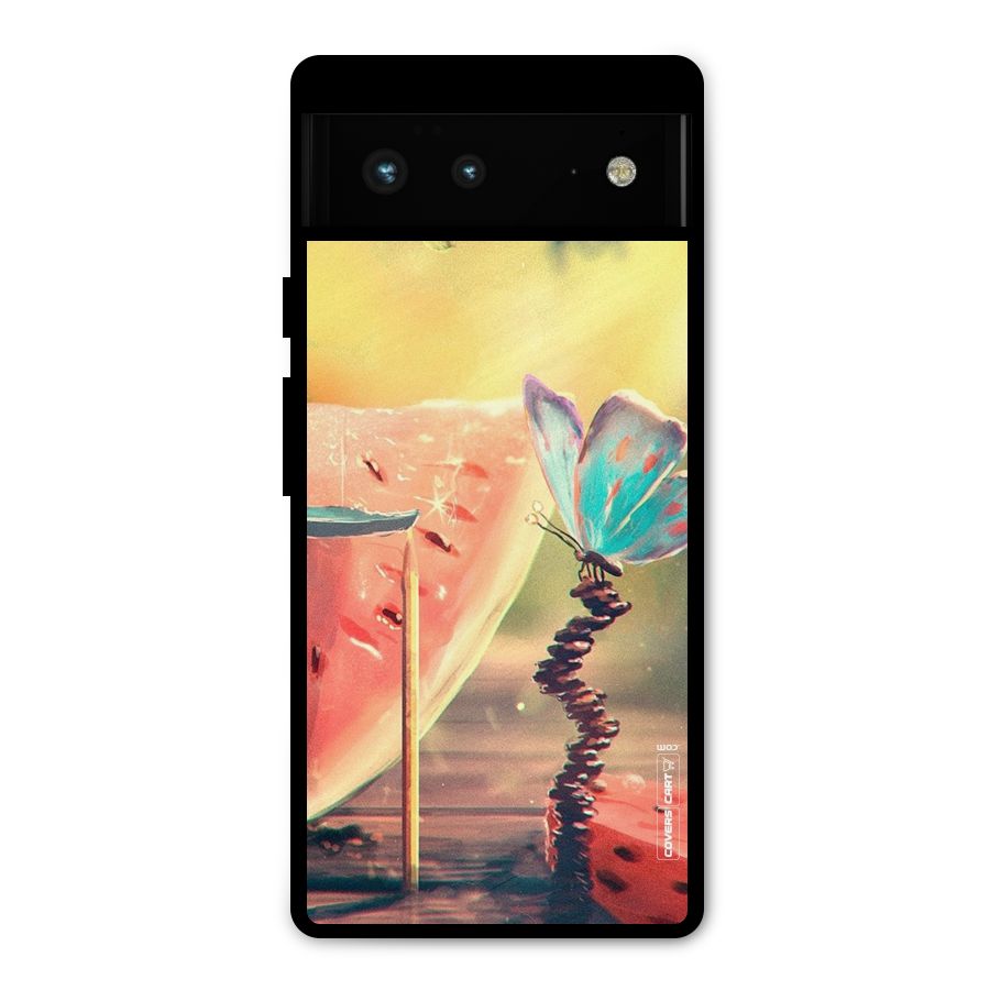 Watermelon Butterfly Metal Back Case for Google Pixel 6