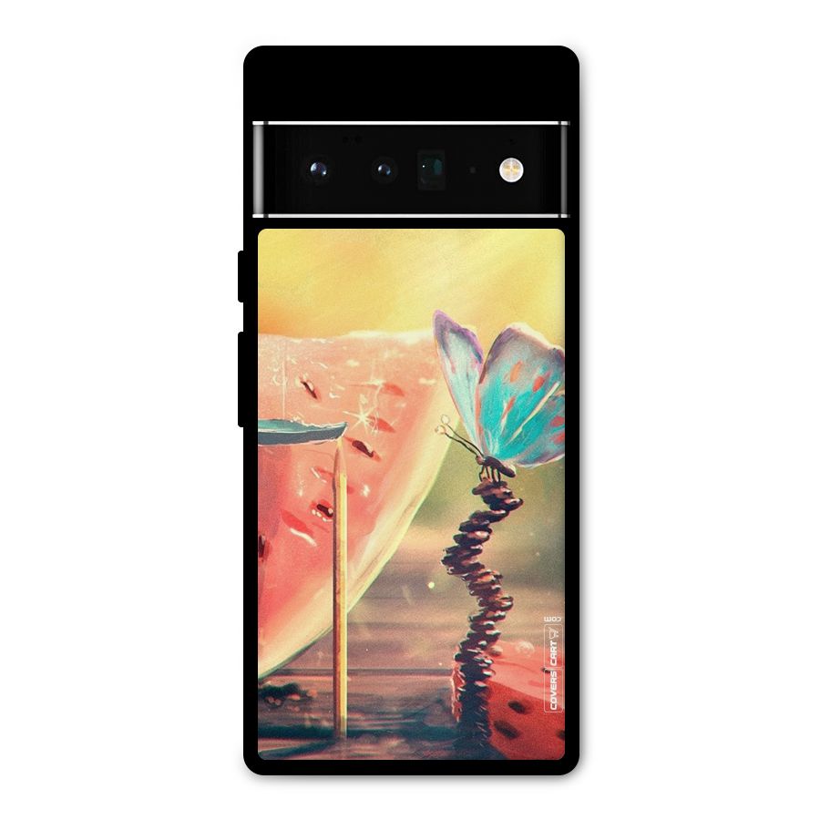 Watermelon Butterfly Metal Back Case for Google Pixel 6 Pro