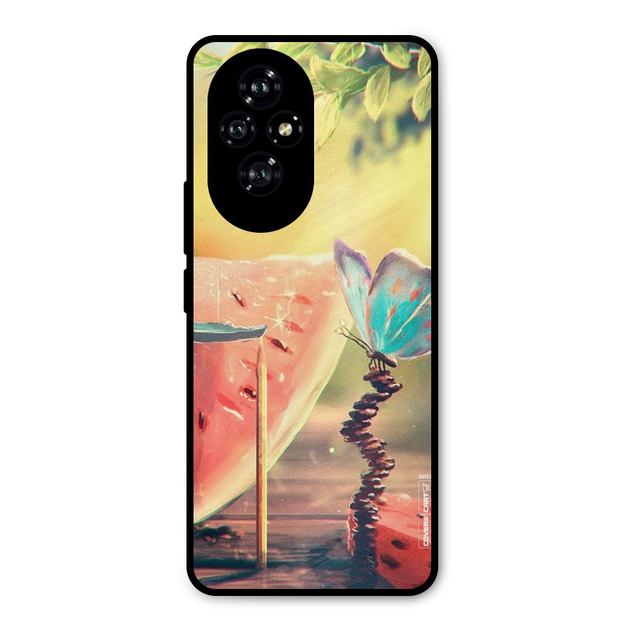 Watermelon Butterfly Metal Back Case for Honor 200