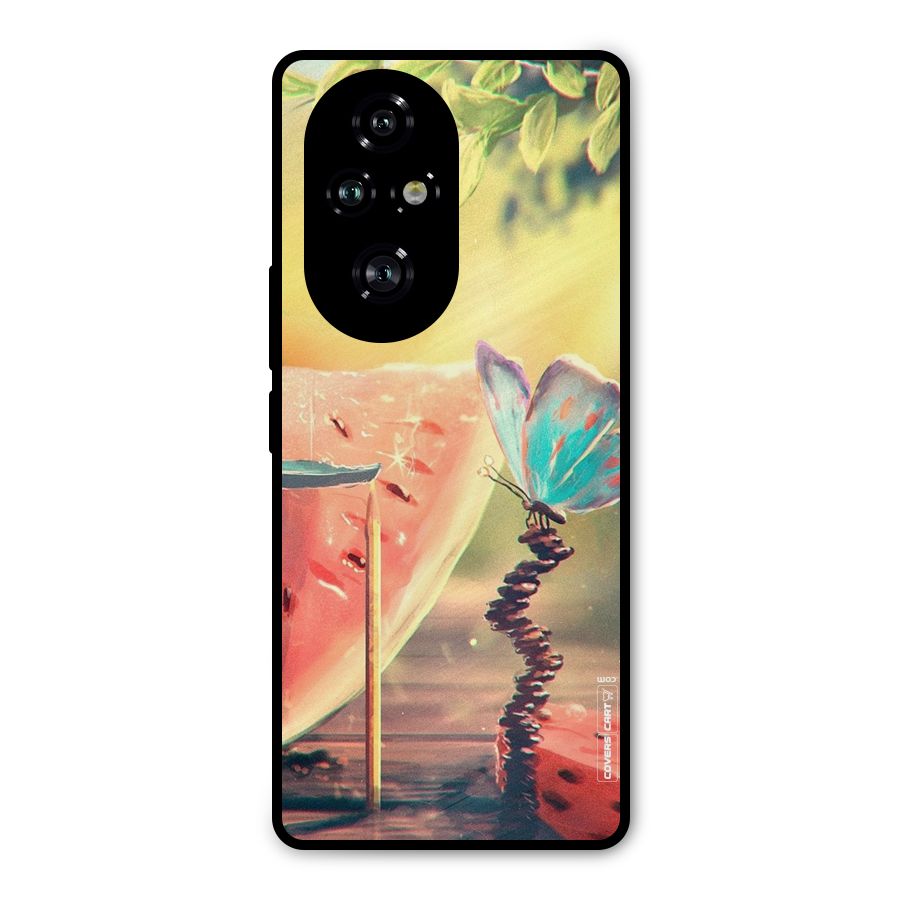 Watermelon Butterfly Metal Back Case for Honor 200 Pro