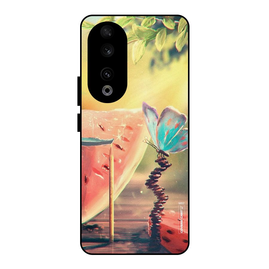 Watermelon Butterfly Metal Back Case for Honor 90