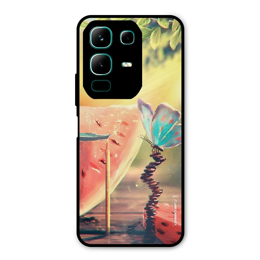 Watermelon Butterfly Metal Back Case for Infinix Note 50x