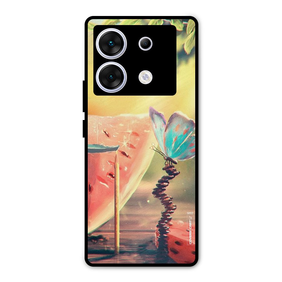 Watermelon Butterfly Metal Back Case for Infinix Zero 30 5G